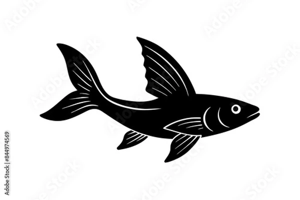 Obraz Flying Fish silhouette vector illustration