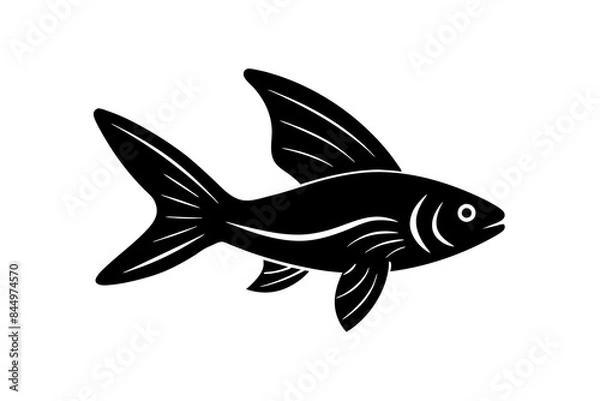 Obraz Flying Fish silhouette vector illustration