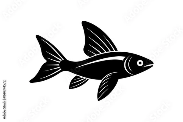 Obraz Flying Fish silhouette vector illustration