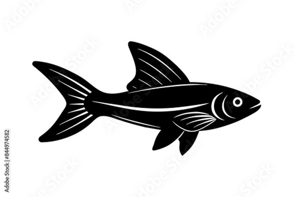 Obraz Flying Fish silhouette vector illustration