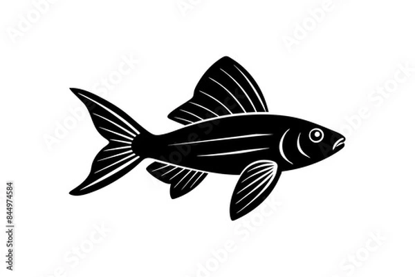 Obraz Flying Fish silhouette vector illustration