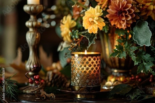 Fototapeta Create a warm and inviting ambiance in your home by infusing it with seasonal charm and a cozy mood.