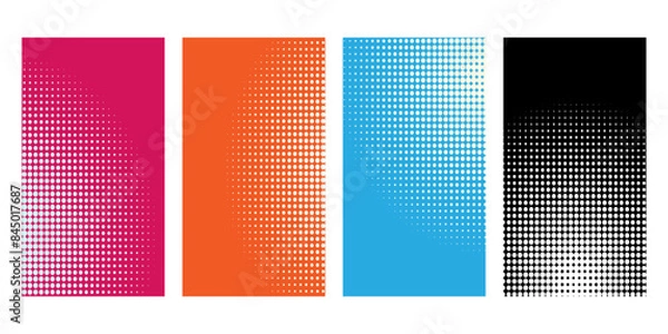 Fototapeta Set Vector Abstract Half-Tone Backgrounds in different colours