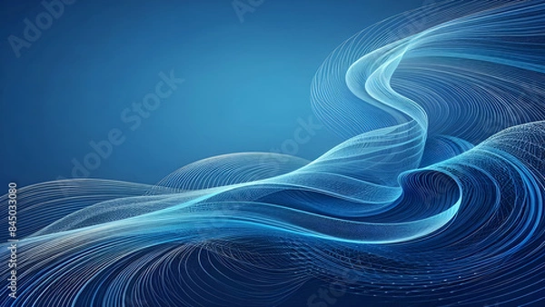 Fototapeta Abstract background a blue wavy lines in a blue background