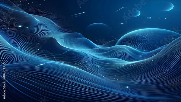 Obraz Abstract background a blue wavy lines in a blue background