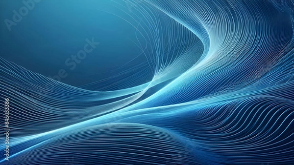 Fototapeta Abstract background a blue wavy lines in a blue background