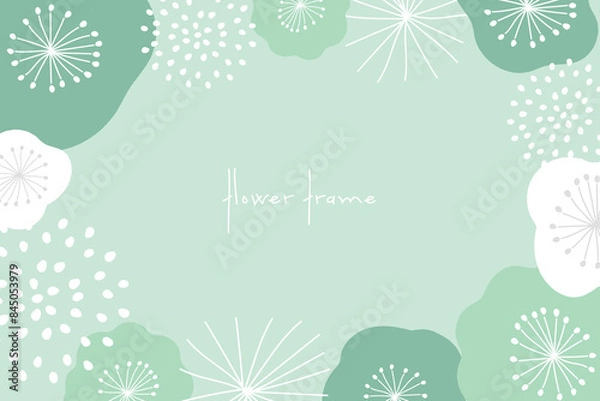 Obraz 北欧風の花柄の背景フレーム