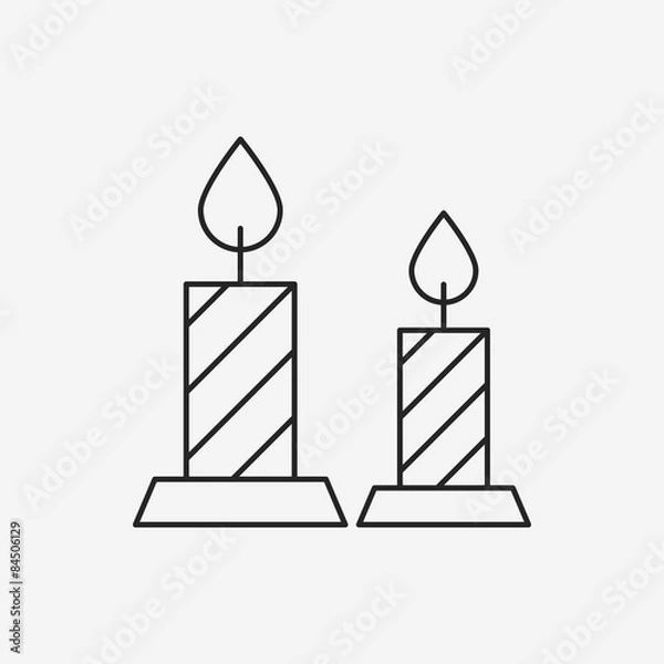 Fototapeta halloween candle line icon