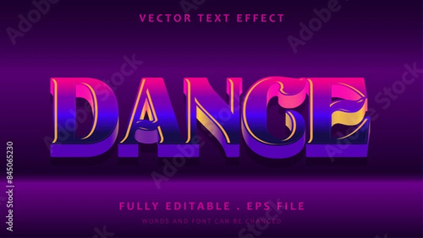 Fototapeta Colorful Gradient Dance Editable Text Effect Design