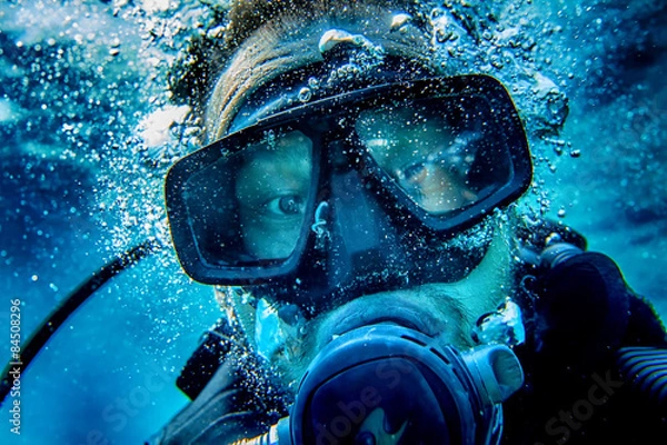 Obraz diver selfy