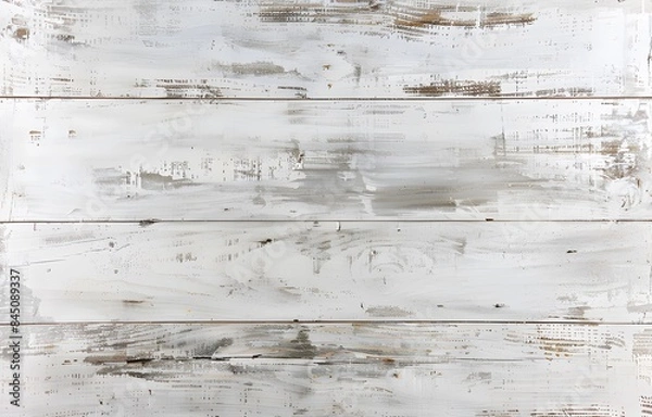 Fototapeta A photo of large white distressed wood with a soft ai generative