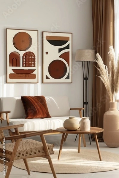 Obraz Set of Boho Wall Art: Gallery Wall Collection with Mid Century Modern Prints, Perfect for Bohemian Home Decor