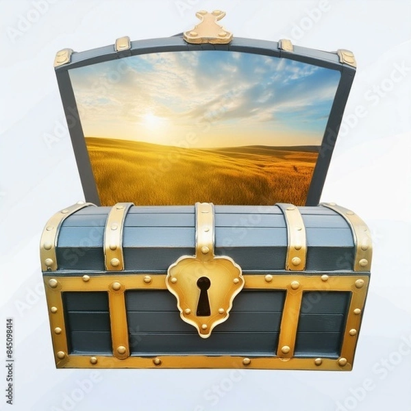 Obraz wooden treasure chest