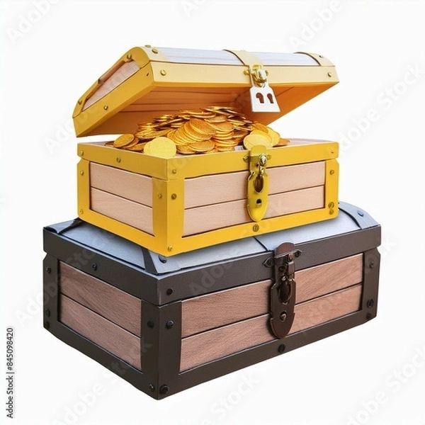 Obraz treasure chest with gold coins