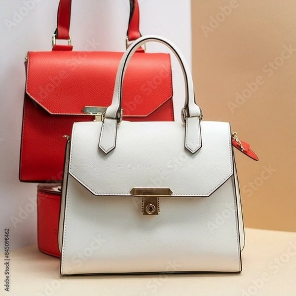 Obraz red and white bag isolated on white background