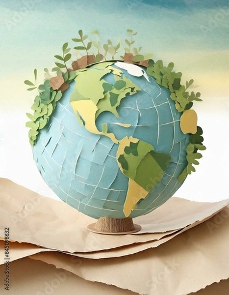 Obraz world map and globe