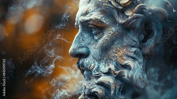 Fototapeta An open book philosopher's mind with a blurred philosophical background