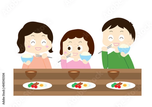 Obraz ご飯を食べる家族