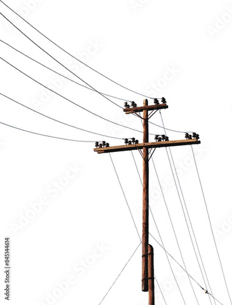 Fototapeta electric pole with transparent background