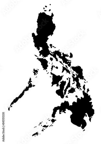 Obraz philippines map silhouette on transparent background