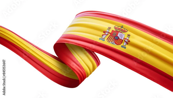 Obraz 3d render isolated spanish flag ribbon
