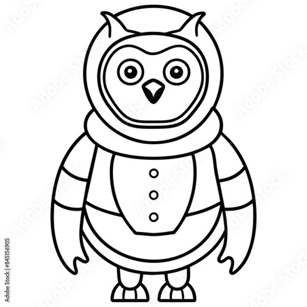 Fototapeta Cosmic owl in astronaut suit - Vector design and illustration - Digital vector - Latest vector - Premium Victor