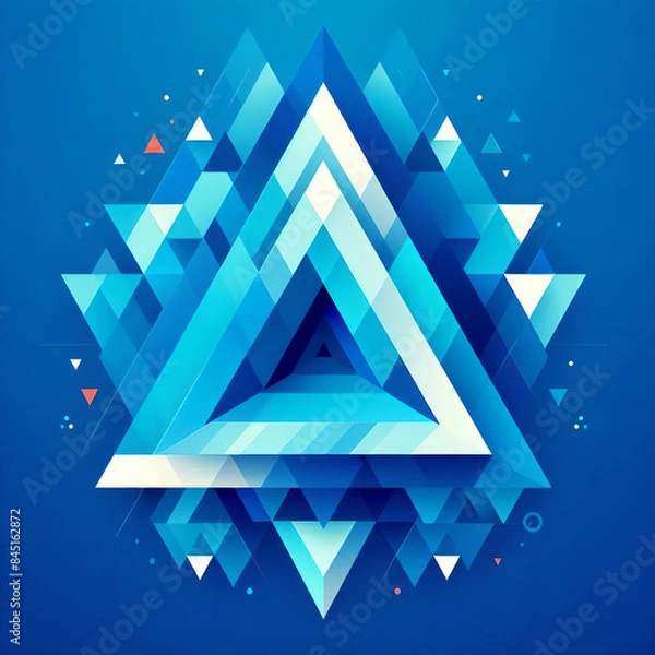 Fototapeta 青い三角形の壁紙