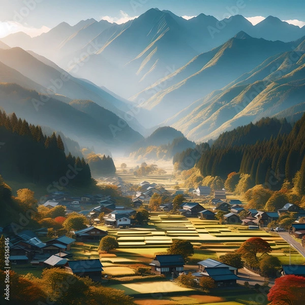 Fototapeta 日本の田舎 のどかな風景