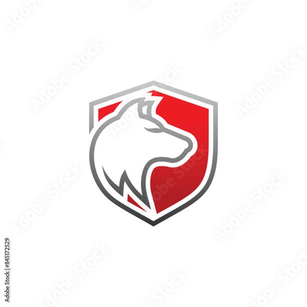 Obraz wolf shield logo design