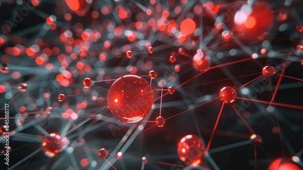 Fototapeta Three dimensional computer network