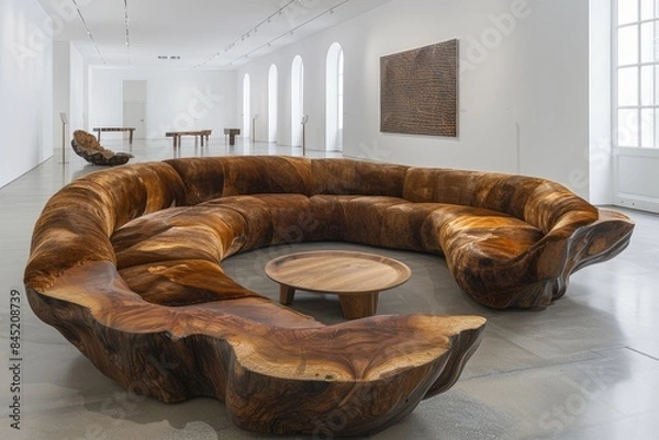 Fototapeta Collection of Large corner sofa with several chairs in the room designs inspiration ideas