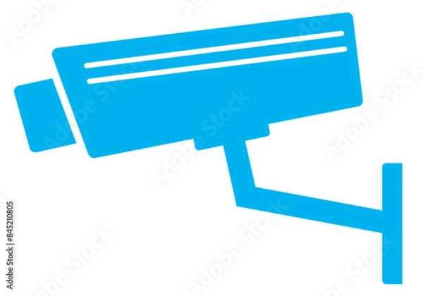 Fototapeta セキュリティー監視の防犯カメラ横向下足水色