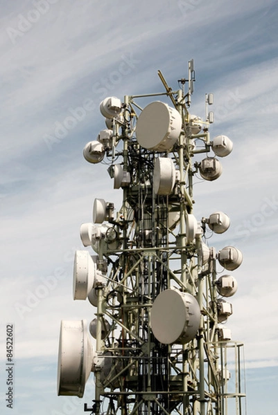 Obraz Telecommunication tower with antennas