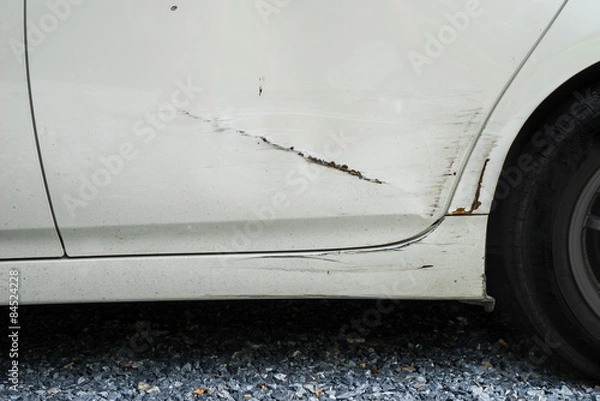 Obraz Car accident, damaged vehicle after crash