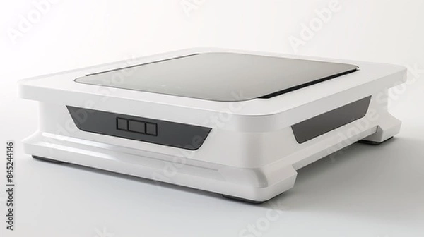 Fototapeta High-tech white smart device with modern design and sleek controls, isolated on white background. Ideal for technology and innovation concepts.