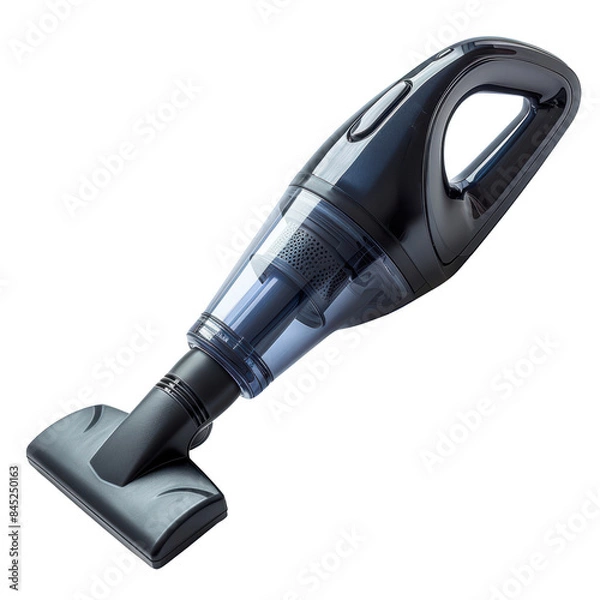 Obraz handheld vacuum cleaner for efficient cleaning. Modern design, lightweight, and portable. Ideal for home use and small spaces. isolated on white background. transparent background.