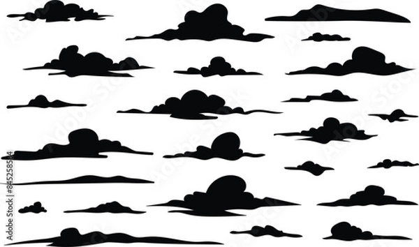 Fototapeta silhouettes of clouds vector sets for architecture render background