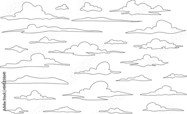 Fototapeta clouds vector outlines for architectural elevation background