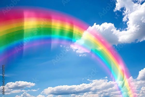 Fototapeta A vibrant rainbow arching across the sky, representing beauty, hope, and diversity, creating an inspiring and colorful natural spectacle