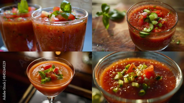 Fototapeta tomato soup in a bowl