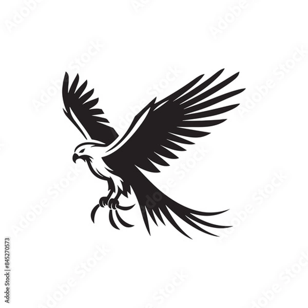 Obraz Kite Bird Silhouette: Vector Graphics Depicting the Elegance and Freedom of Flight - Kite Bird Vector - Kite Bird Illustration - Bird Silhouette.