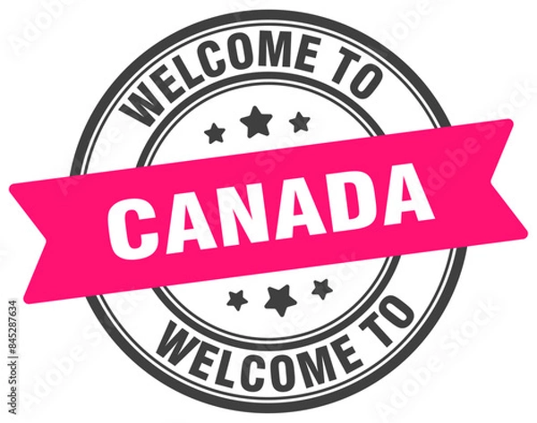Obraz Welcome to Canada stamp. Canada round sign