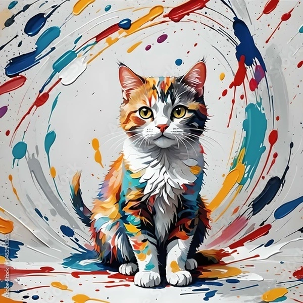 Obraz Colorful cat head