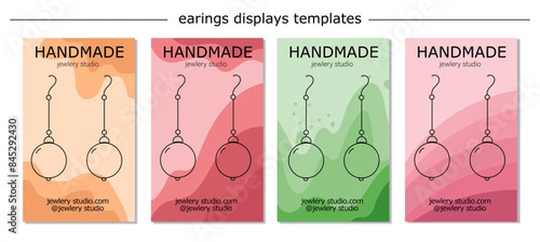 Obraz Jewelry display card vector template for printing. 
