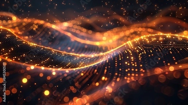 Fototapeta Abstract technology background with light on a dark backdrop