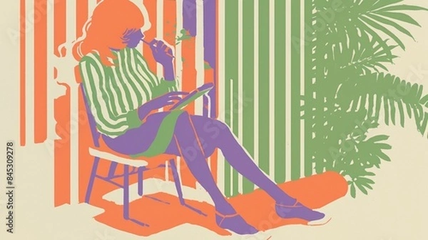 Obraz Simple style hand drawing illustration of an artist