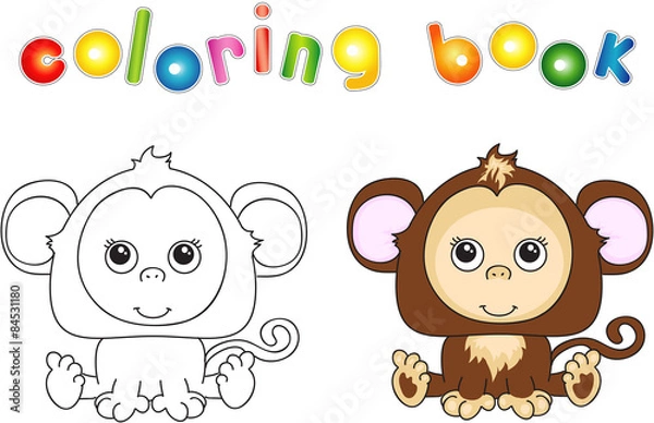 Fototapeta Funny and cute monkey