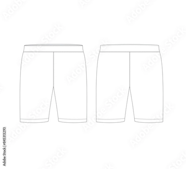 Fototapeta Custom Shorts design Vector Template. Clothes template flat sketch