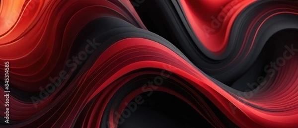 Obraz abstract flowing red and black background illustration