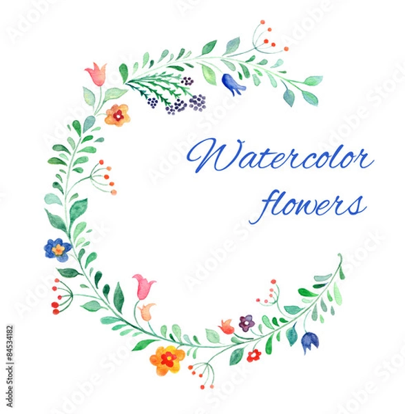 Fototapeta Watercolor flower vector background